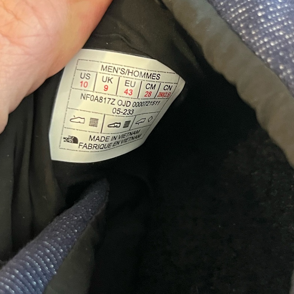 NEW The North Face Men's Nuptse Mule Slippers Shoes Dark Denim TNF Black Size 10 - Picture 13 of 13